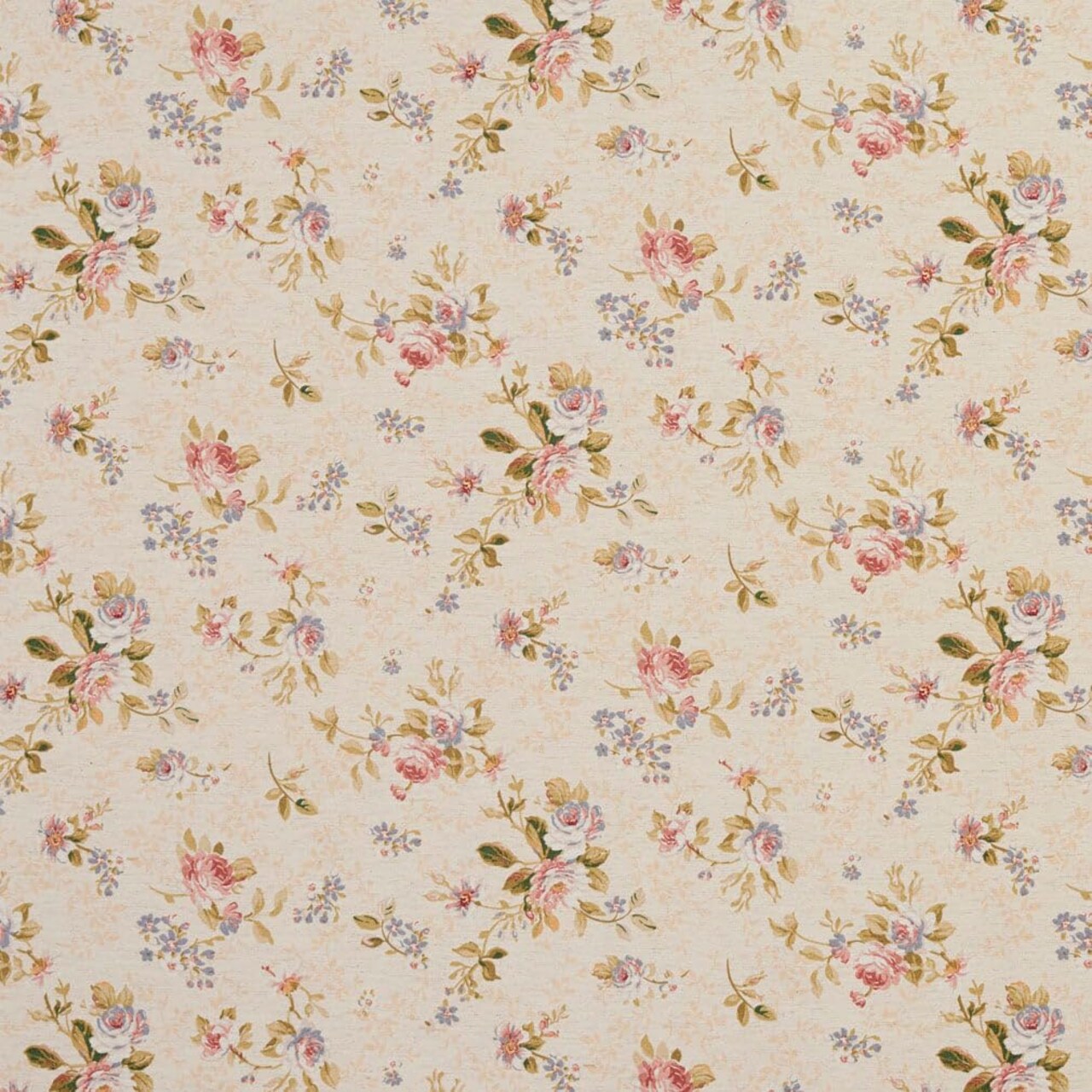 Pink Stain Resistant Performance Pet Friendly Floral Print Upholstery Fabric by The Yard - SKU: Regina Harvest